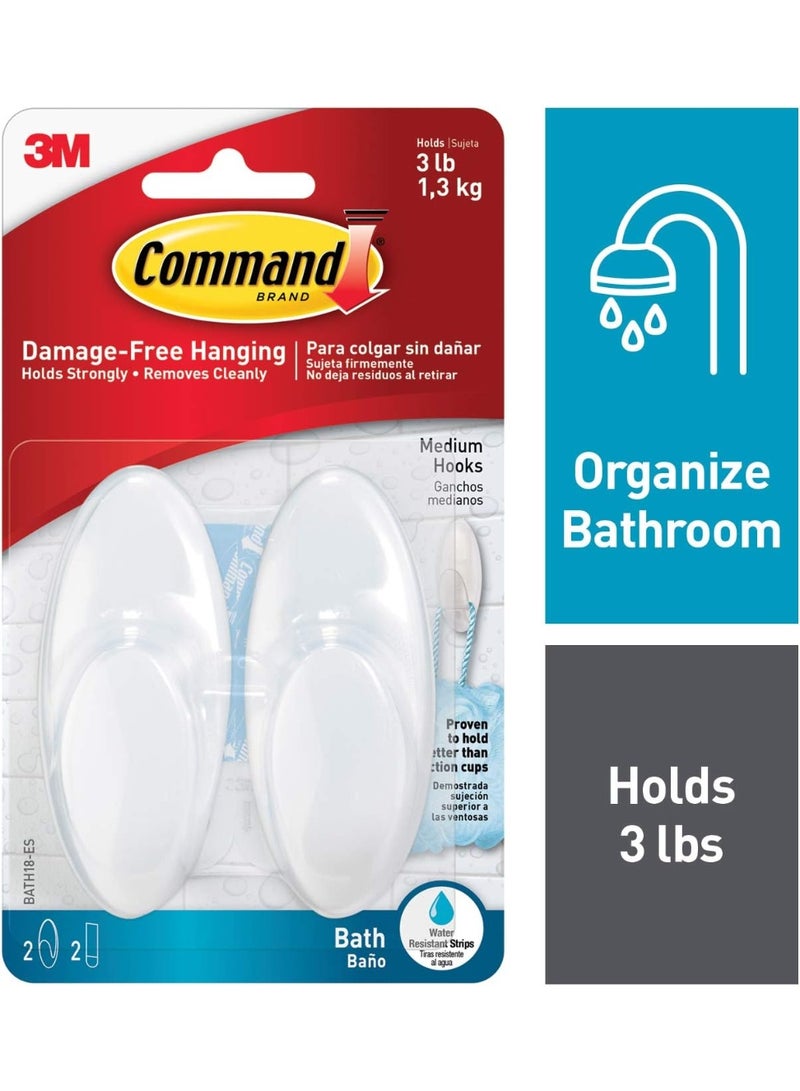 كوماند خطاف حمام 3M Command BATH18 – شفاف - Image 1